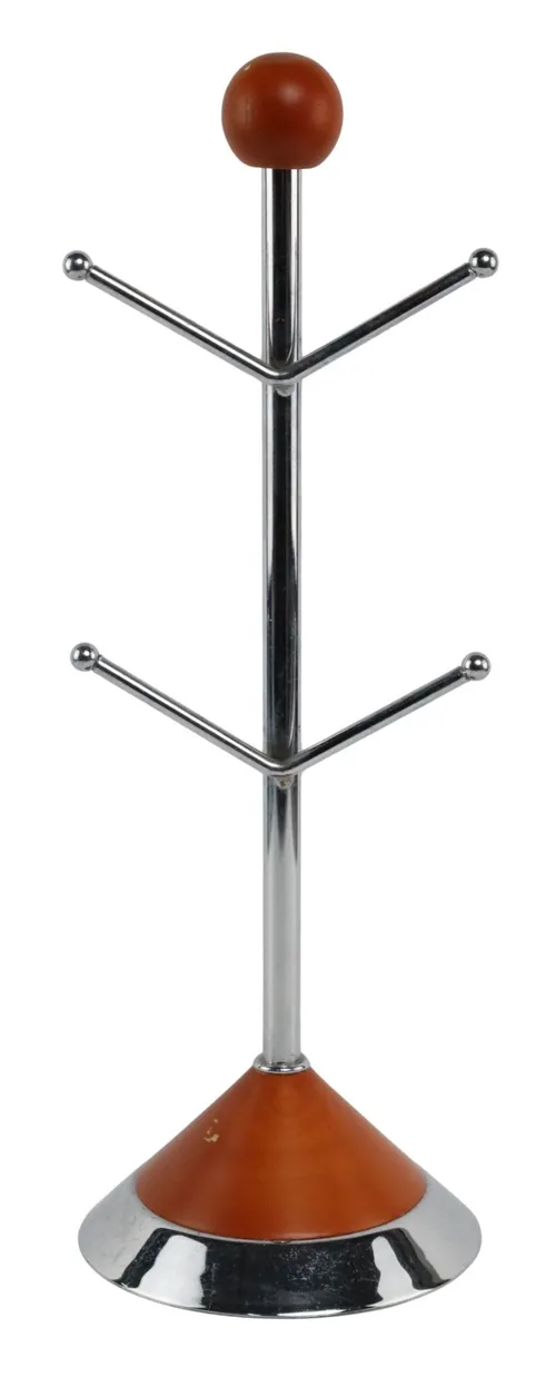 Chrome & Wood Mug Tree