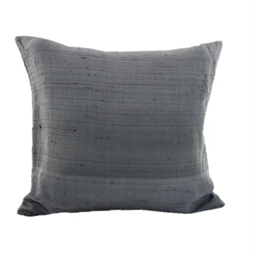 Silk Slate Grey Solid Throw Pillow