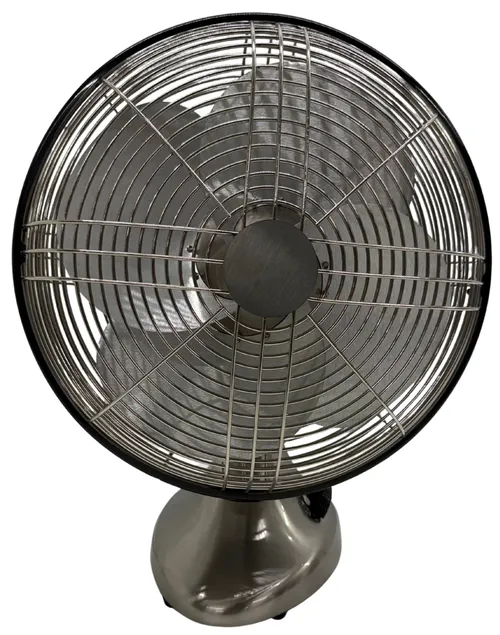 Brushed Silver & Chrome Electric Fan