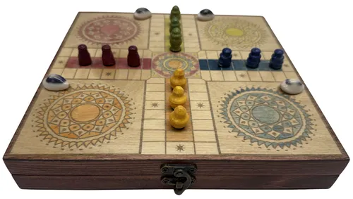 Wood Painted Parchisi Game Board