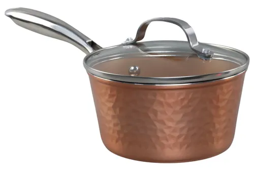 Hammered Copper 1.5qt Saucepan 