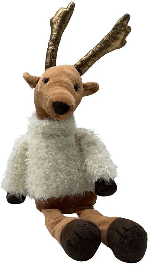 Reindeer With White Sweater Stuffed Animal