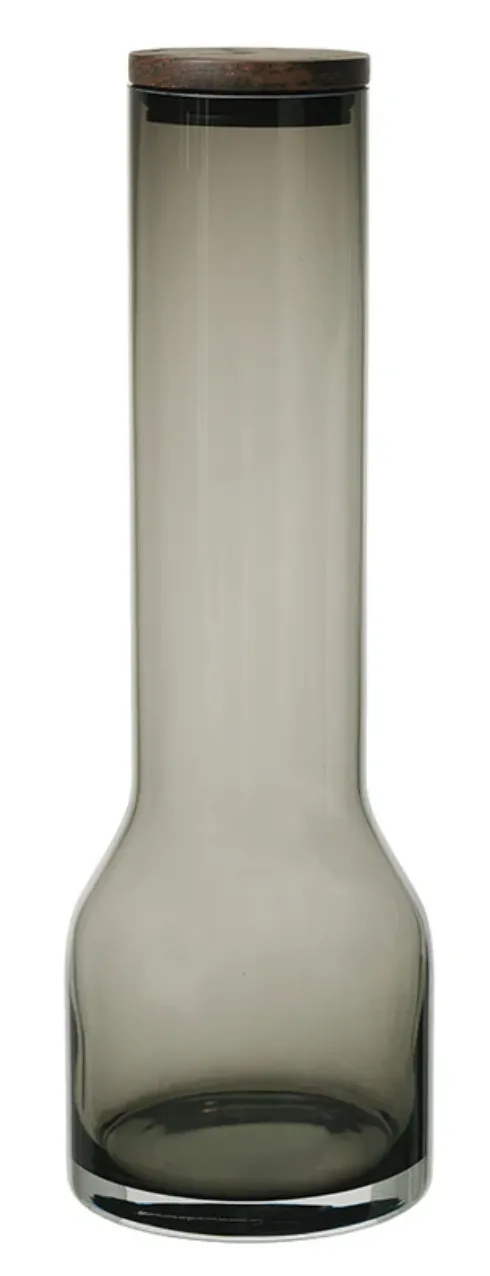Smoke Grey Glass Lungo Carafe Pitcher 1.1L