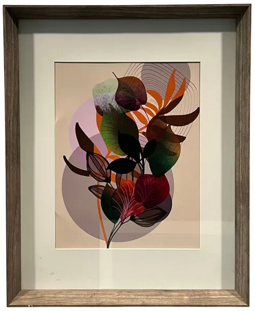 Colourful Bouquet In Wood Frame
