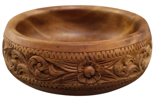 Wood Carved Serving Bowl