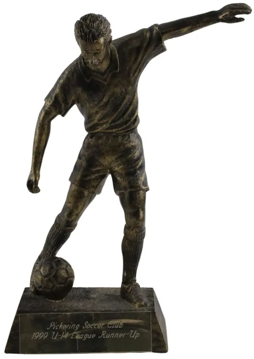 Bronze Plaster Soccer Player Trophy Award