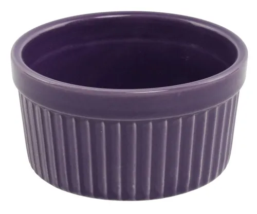 Purple Ribbed Ceramic Ramekin