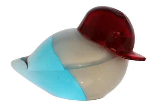 Blown Glass Red & Blue Bird