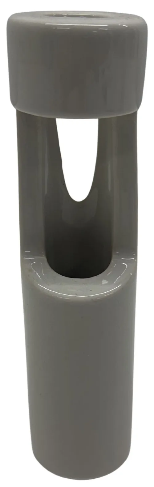 White Ceramic Cylinder Taper Candle Holder - Medium