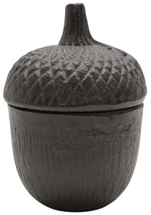 Cast Iron Acorn Container With Ld