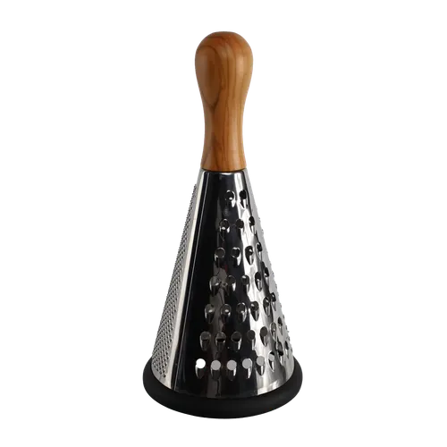 Stainless Cone Grater With Rounded Wood Handle