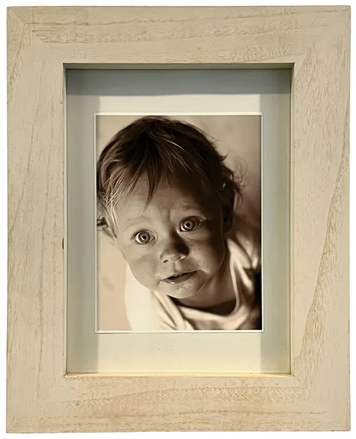 Sepia Boy In Wood Frame