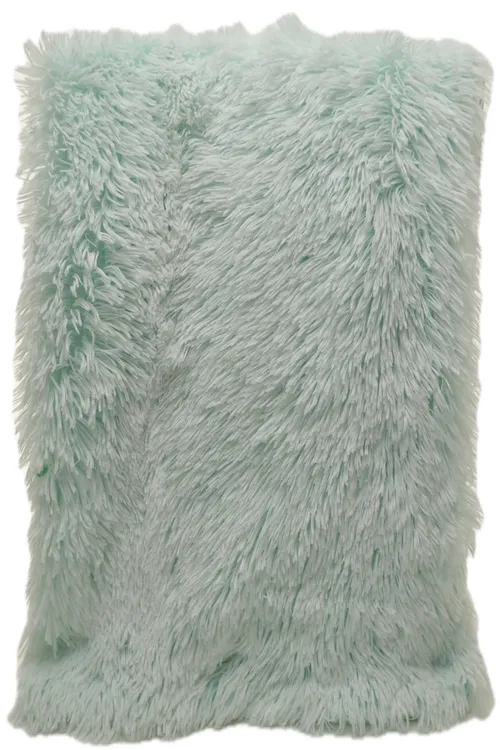 Mint Green Faux Fur High Pile Throw Blanket