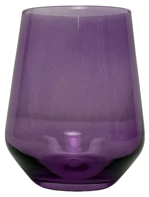 Clear Purple Drinking Glass