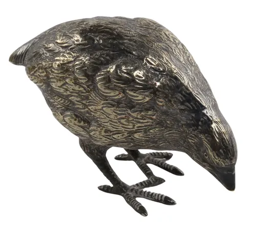 Metal Quail Bird Figure