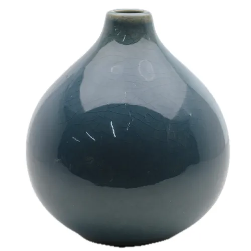 Steely Blue Ceramic Vase 