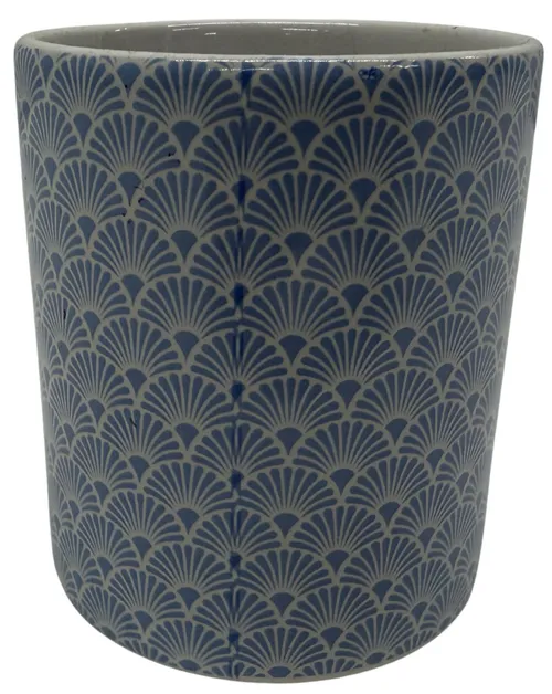 Blue Fan Ceramic Candle Holder