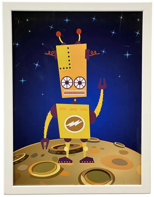 Yellow Space Robot In White Frame