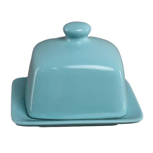 Baby Blue Square Butter Dish