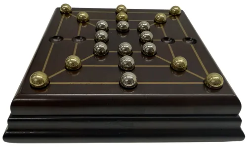 Wood Nine Men's Morris Strategy Game Board