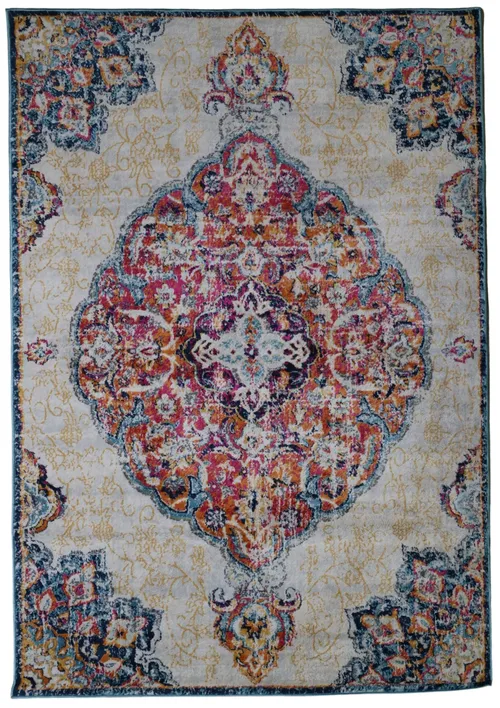 Pink & Orange Persian Area Rug 5'3