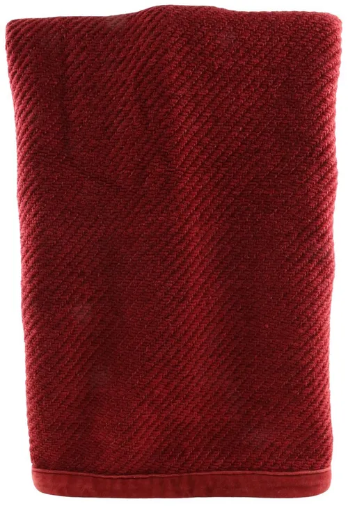 Dark Red Woven Stripe Throw Blanket
