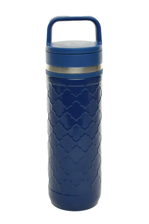 Oxford Blue Moroccan Pattern Metal Water Bottle