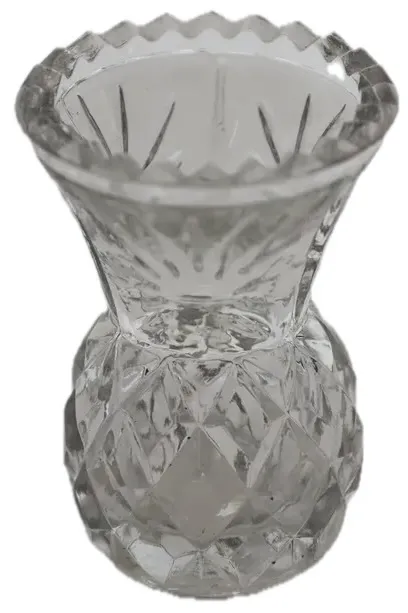 Mini Cut Crystal Clear Glass Vase