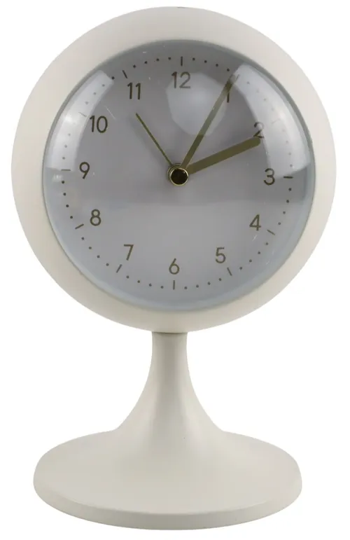 White Orb Clock On Pedestal Base