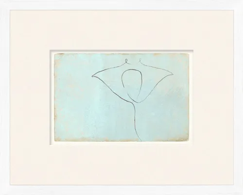 Line Drawing Stingray On Paper With White Frame