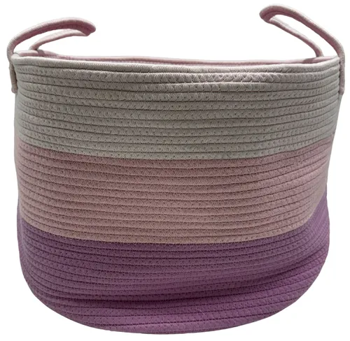 Purple & Pink & White Woven Storage Basket