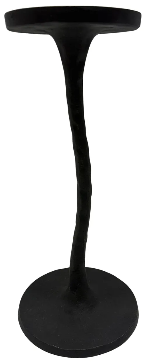 Wavy Black Metal Candle Holder