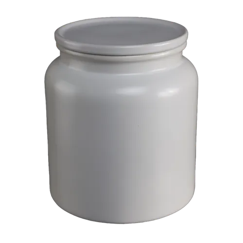 Matte White Tall Ceramic Canister With Lid