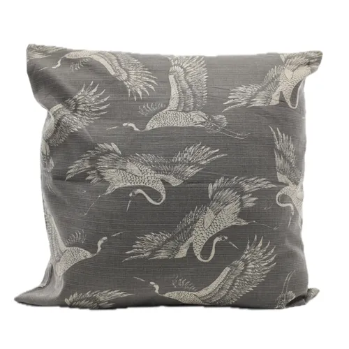 Charcoal Grey Cranes Throw Pillow