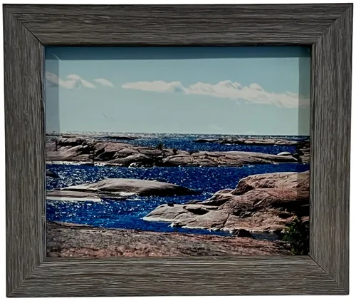 Rock Coast In Wood Frame