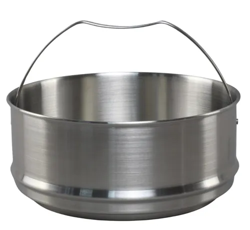 Brushed Steel Seamer Pot Insert With Handle