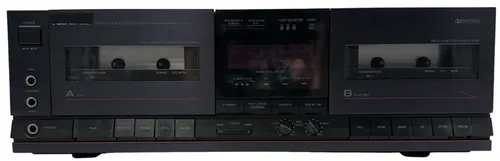 Black Double Cassette Tape Stereo Unit