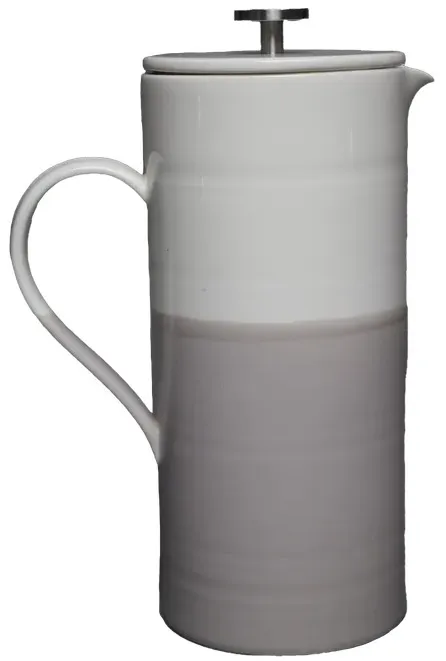 Ceramic White & Powder Grey Coffee French Press
