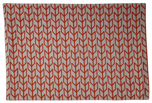 Natural & Orange Patterned Rectangular Placemat