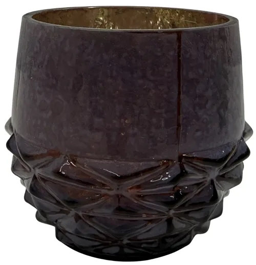 Purple & Mercury Glass Candle Holder