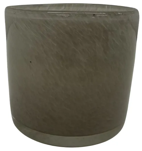 Smokey Grey Glass Candle Holder