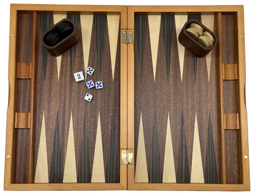 Portable Wooden Inlaid Backgammon Set