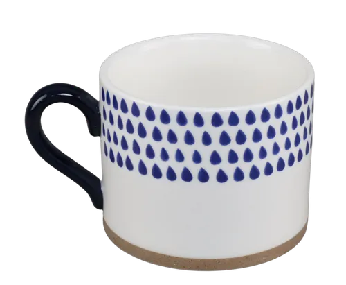 White With Blue Abstract Raindrops Mug