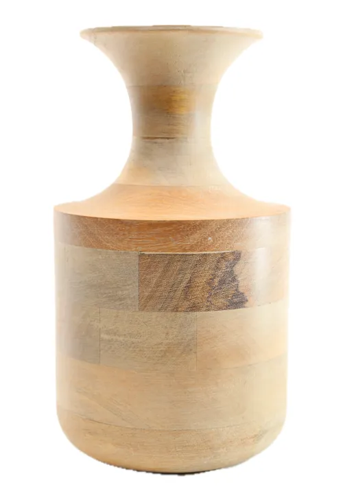 Bleached Stonewash Wood Vase