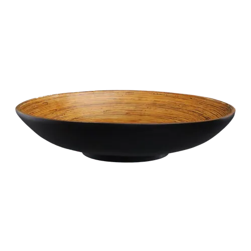 Black & Wood Grain Serving Bowl