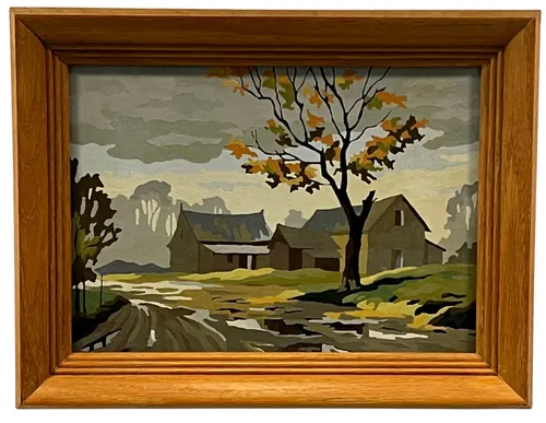 Fall Farm Landscape Paint By Number In Wood Frame