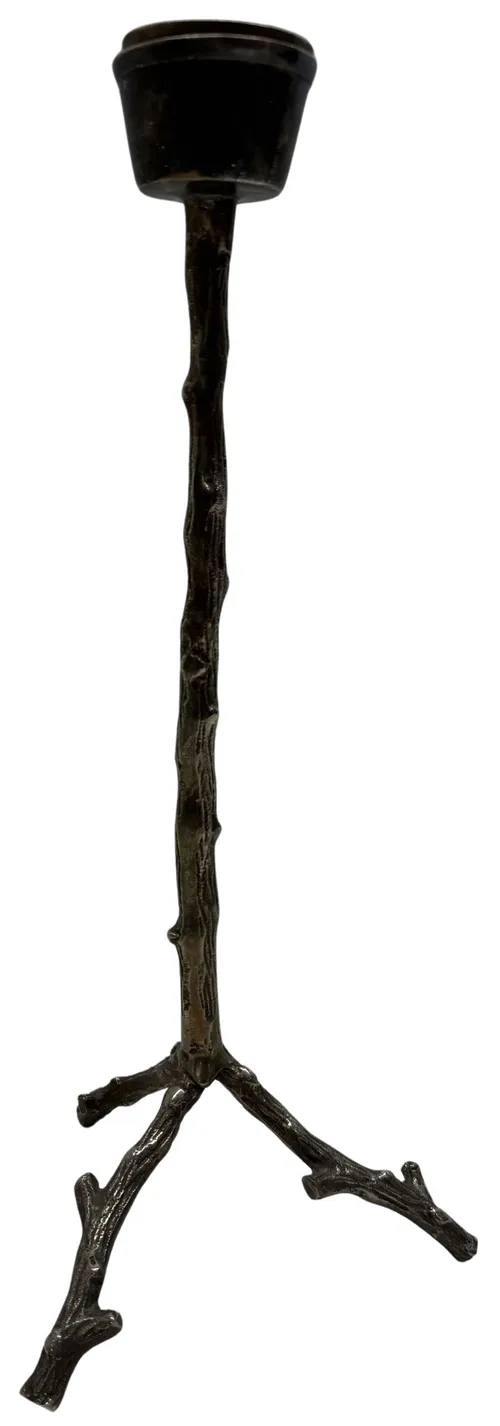 Silver Metal Branch Taper Candle Holder - Small