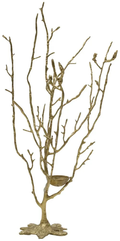 Gold Metal Tree With Bird's Nest