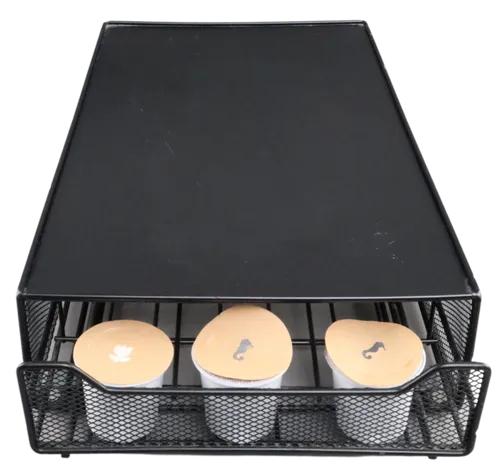 Black Metal Mesh Coffee Pod Drawer 