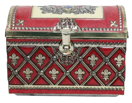 Red Antique Tin Chest